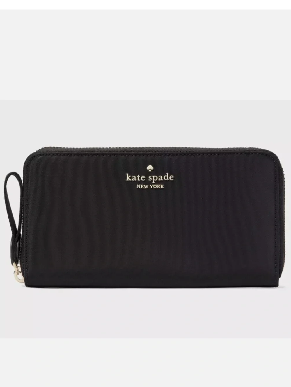 kate spade Black Zip-Around Wristlet with Gold Logo